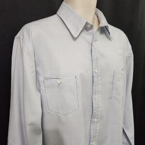 English Laundry Mens XL Cotton Shirt Contrast Cuff Light Blue